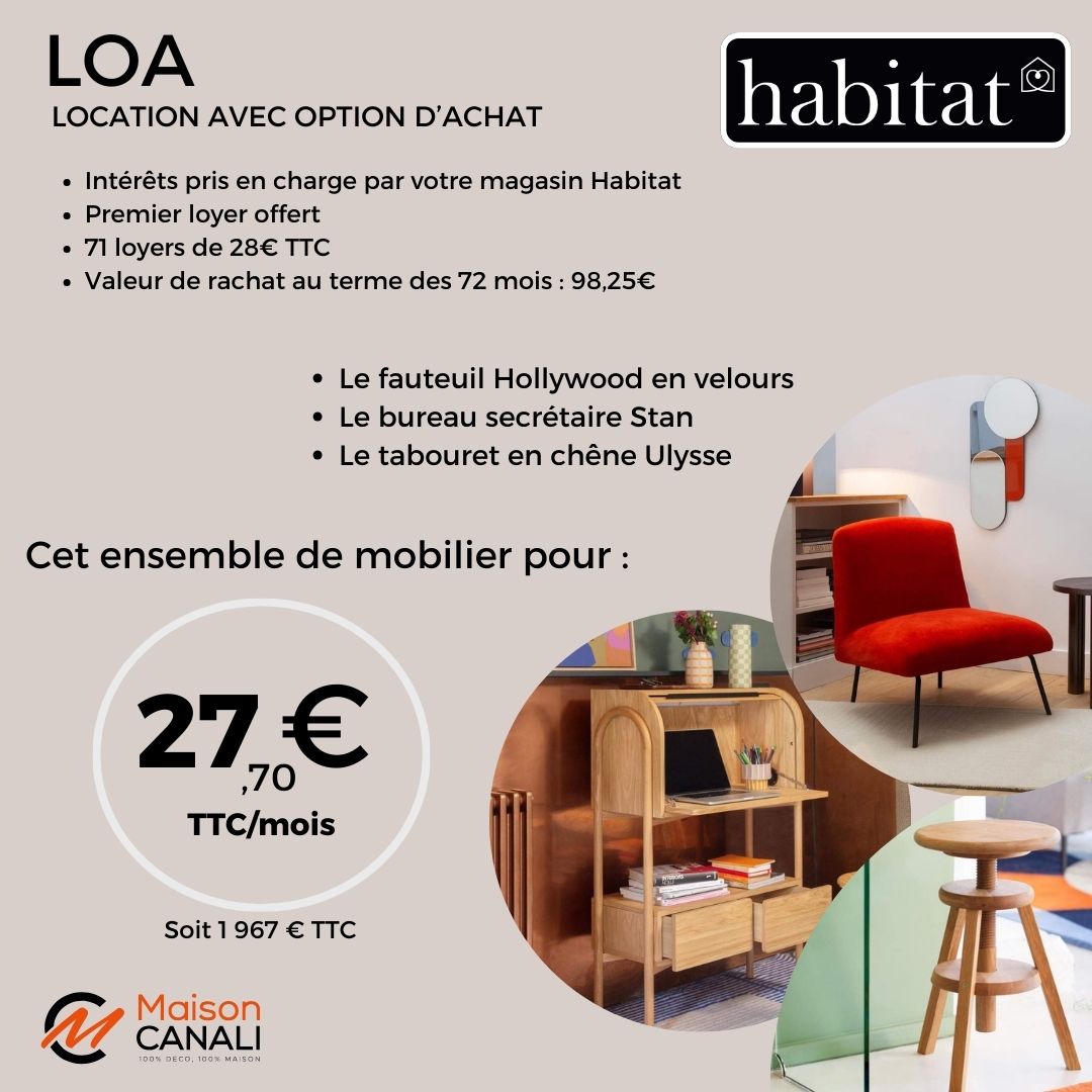 LOA fauteuil et bureau maison canali