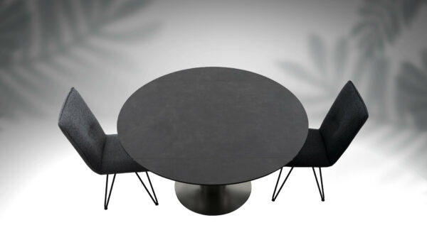 table ronde céramique grise