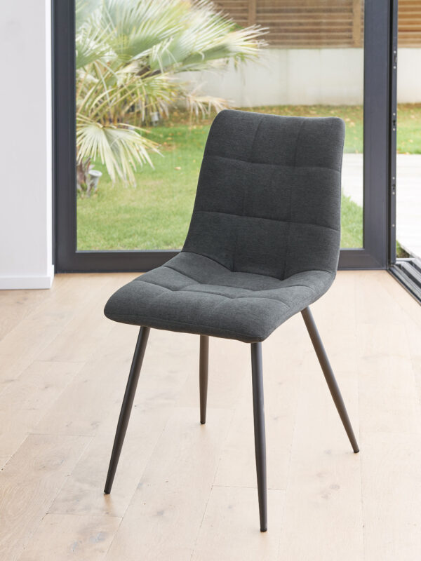 Angèle - Chaise en tissu - Gris – Image 2