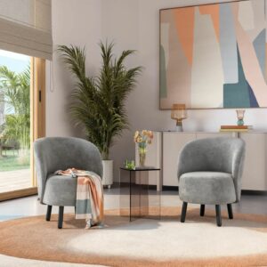 Fauteuil gris petite taille