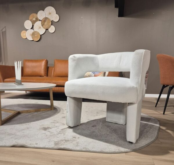 Fauteuil tissu blanc