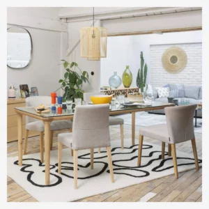 tapis noir et blanc