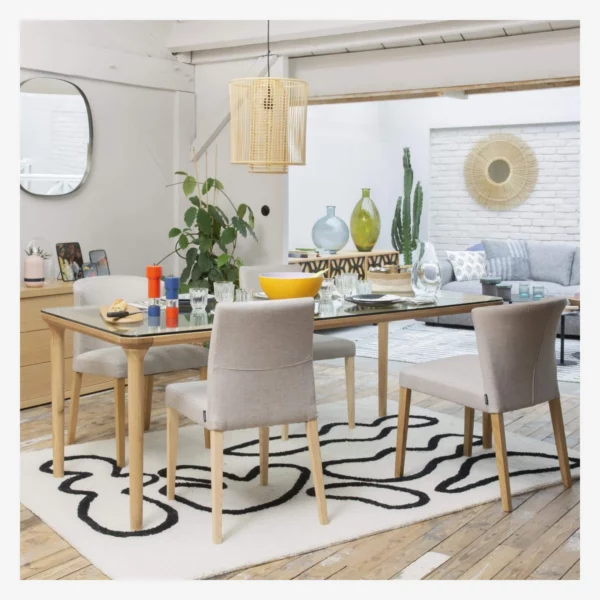 tapis noir et blanc