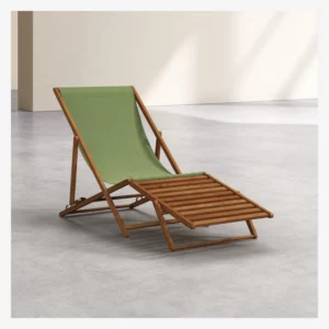 bain de soleil avec tissu vert olive