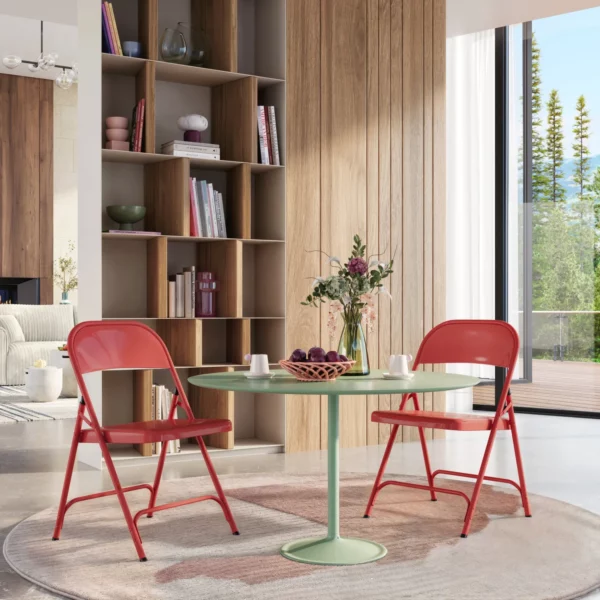 chaises pliantes rouges