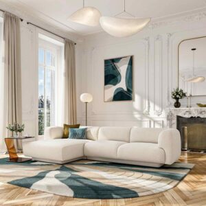 canapé d'angle gauche beige vanille
