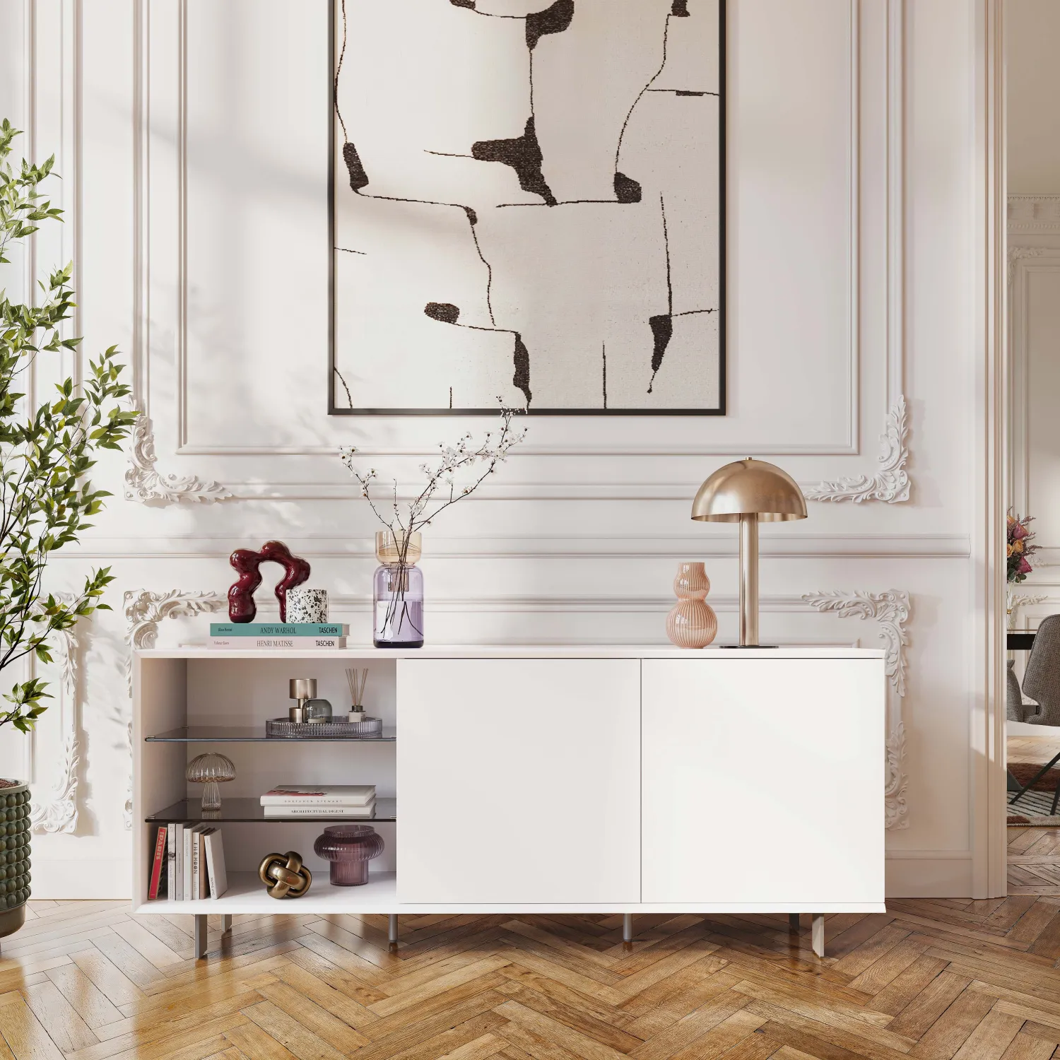 buffet agnes bas 2 portes blanc buffet bas blanc avec rangements ajaccio