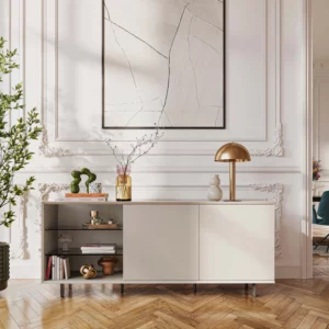 bugget bas avec rangements beige