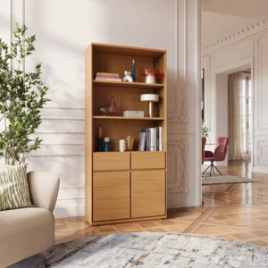 bibliotèque en chêne naturel