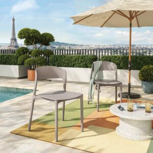 lot de deux chaises de jardin taupe