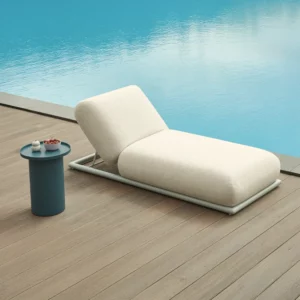 table d'appoint bleu canard en aluminium