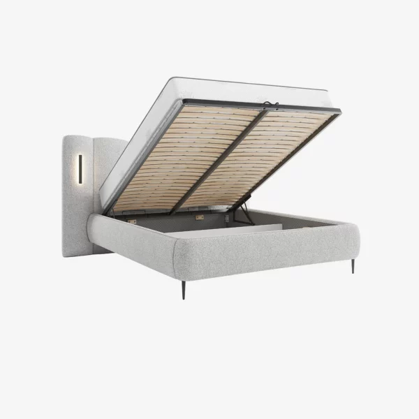 Siderno- Lit coffre 160x200 - Gris chiné – Image 5