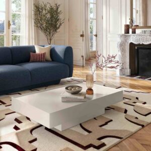 Corato – Table basse avec tiroir coulissant – Crème