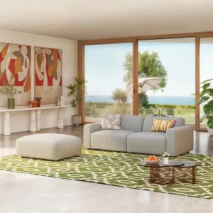 Cremi – Canapé d’angle modulable en tissu - Gris perle