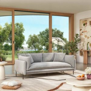 Feath II - Canapé 3 places déhoussable – Gris perle