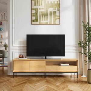 Flavie – Meuble TV 2 portes 1 tiroir en chêne