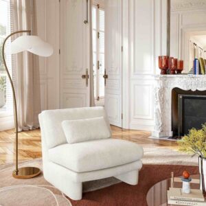 Gaeta - Fauteuil en tissu – Blanc