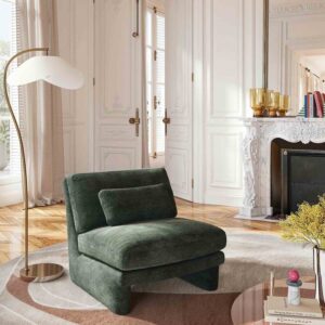 Gaeta - Fauteuil en tissu – Vert olive