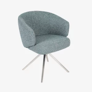 Galati – Chaise pivotante avec accoudoirs – Bleu chiné