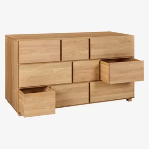 Hanita – Commode 9 tiroirs en chêne – Naturel