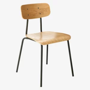 Hester – Chaise en chêne et acier anthracite