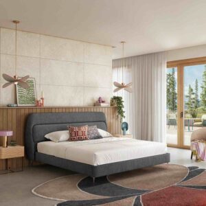 Izmir - Lit 160 x 200 cm  – Gris galet