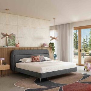 Izmir - Lit 180 x 200 cm  – Gris galet