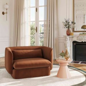Kalmia - Fauteuil en tissu – Terracotta