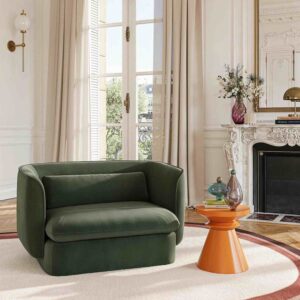 Kalmia - Fauteuil en tissu – Vert kaki