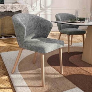 Luris - Lot de 2 chaises - Chêne clair et gris argent