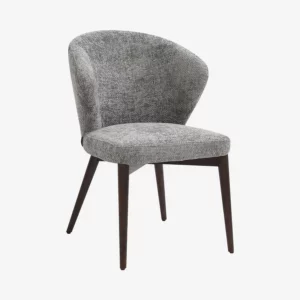 luris chaise tissu chenille gris argent