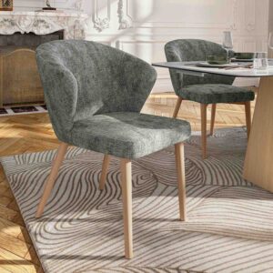 chaises de salon bois clair et vert