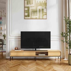 Flavie – Meuble TV 3 tiroirs en chêne
