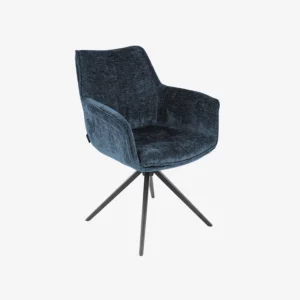 chaises en tissu mogila bleu nuit
