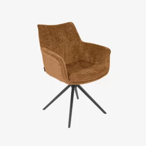tissu chenille ocre chaises pivotantes