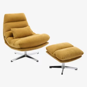 fauteuil jaune avec repose pied