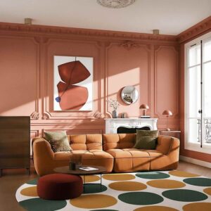 Orieto – Canapé 4 places en tissu - Ocre foncé