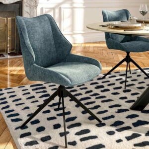 osta lot de 2 chaises design bleu canard