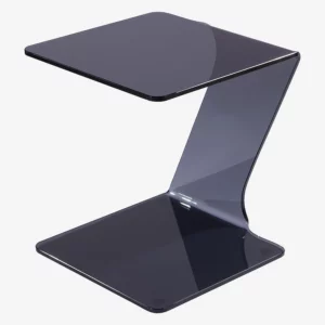 Cornuda – Table d’appoint en verre – Gris fumé