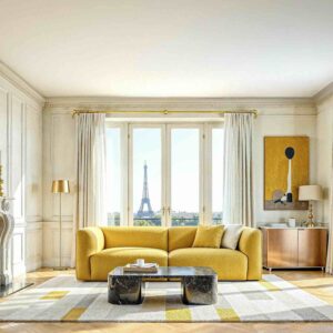 Temoli – Canapé 4 places  – Jaune moutarde