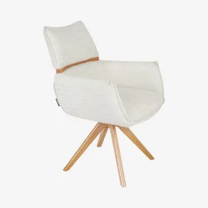 Timiso – Chaise pivotante avec accoudoirs – Crème