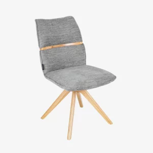 Timiso – Lot de 2 chaises pivotantes  – Gris argent