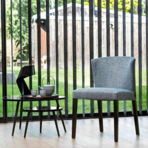 Valentina – Lot de 2 chaises - Tissu gris bleu