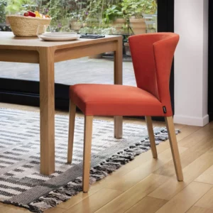 Valentina – Lot de 2 chaises en tissu orange