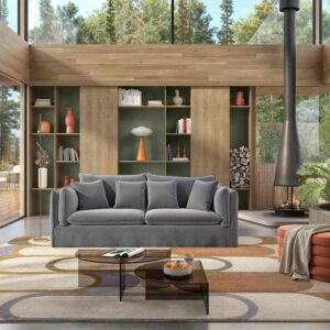 Andria - Canapé 3 places déhoussable – Gris ardoise