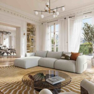 Celeste - Canapé d’angle gauche  – Gris perle