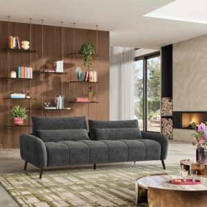 Doci - Canapé 3 places dossier relevable - Gris anthracite