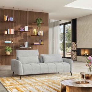 Doci - Canapé 3 places dossier relevable - Gris polaire