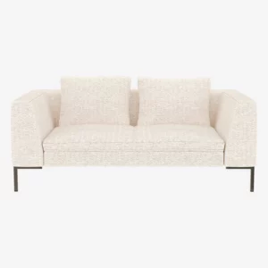 Montino - Canapé 2 places en tissu Bormio – Blanc albâtre