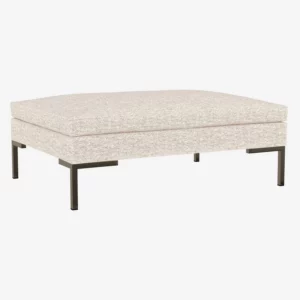 Montino - Repose-pieds en tissu Bormio - Blanc albâtre